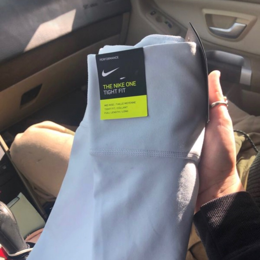 Women’s Nike Light Blue and Neon Leggings - Picture 3 of 6